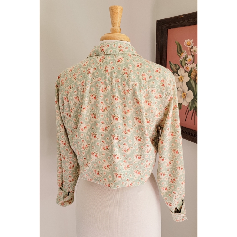 80s Ralph Lauren Floral 1980s Vintage Cotton Flannel Long Sleeve Button Down Top - Picture 6 of 14